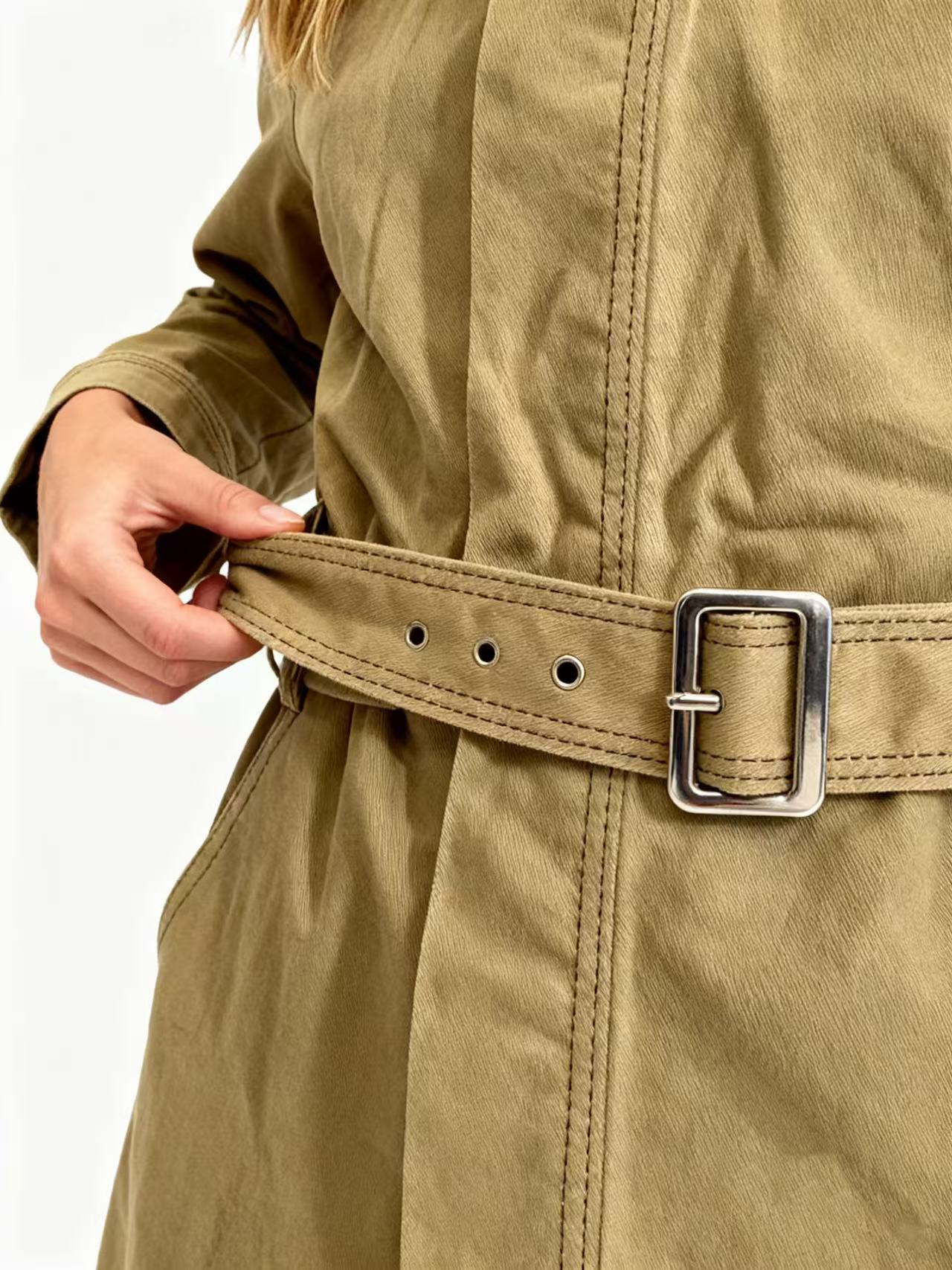 Long coat, khaki color, ZF2539