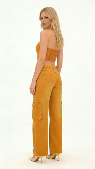 ZF2551 Strapless Top + Trousers Set