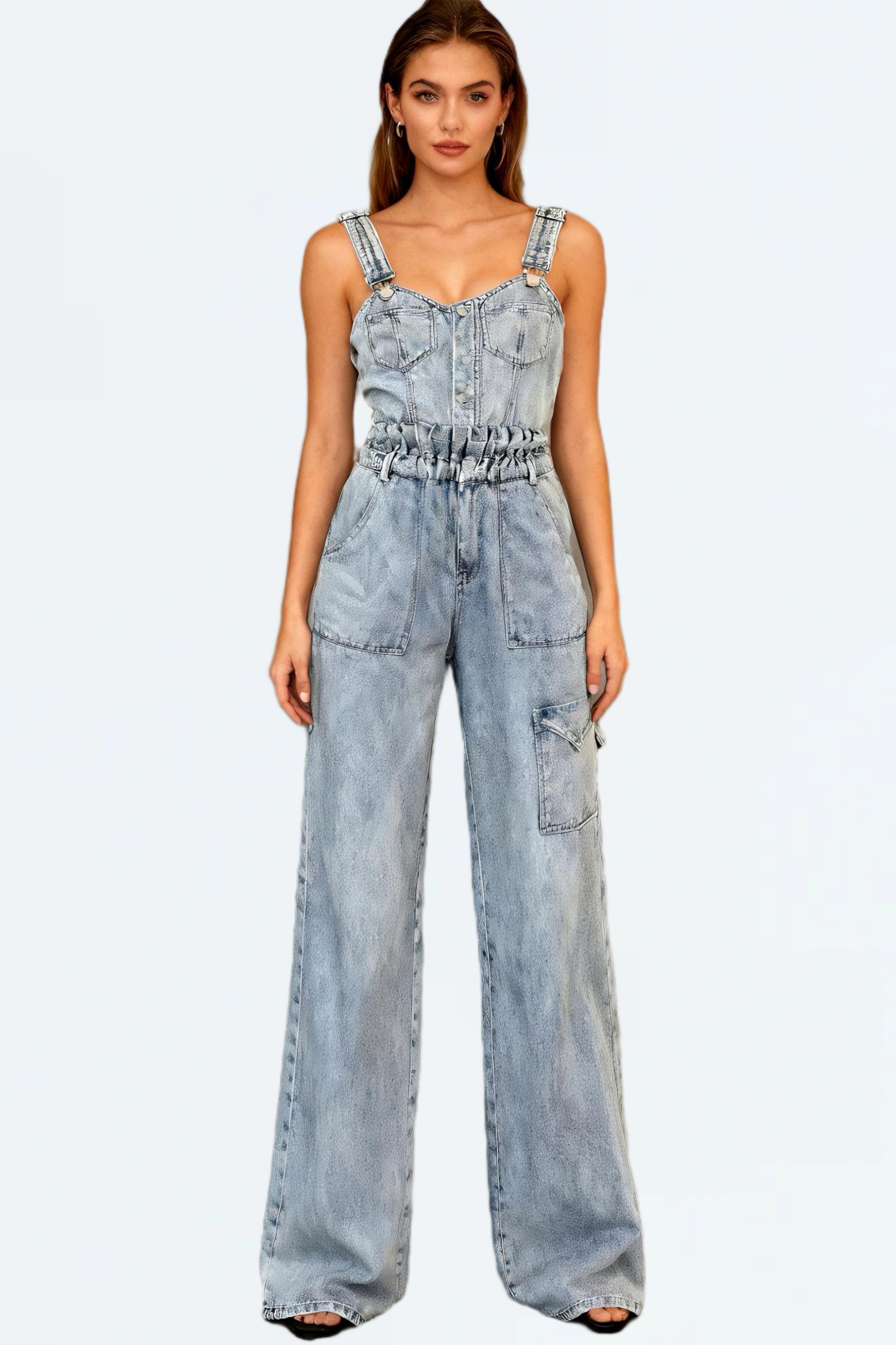 Vintage Wash Flared Jeans - 70s Inspired High-Waisted Fit