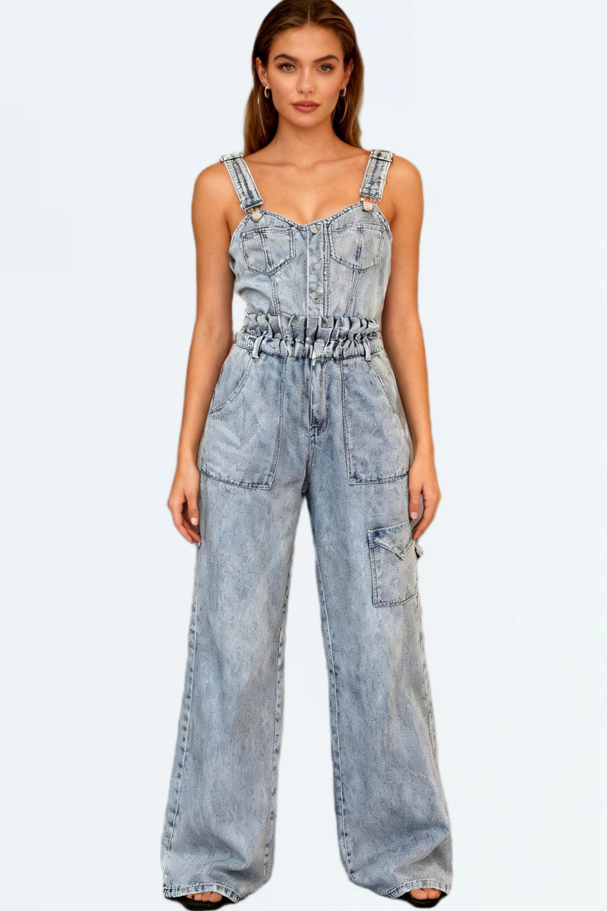 Vintage Wash Flared Jeans - 70s Inspired High-Waisted Fit