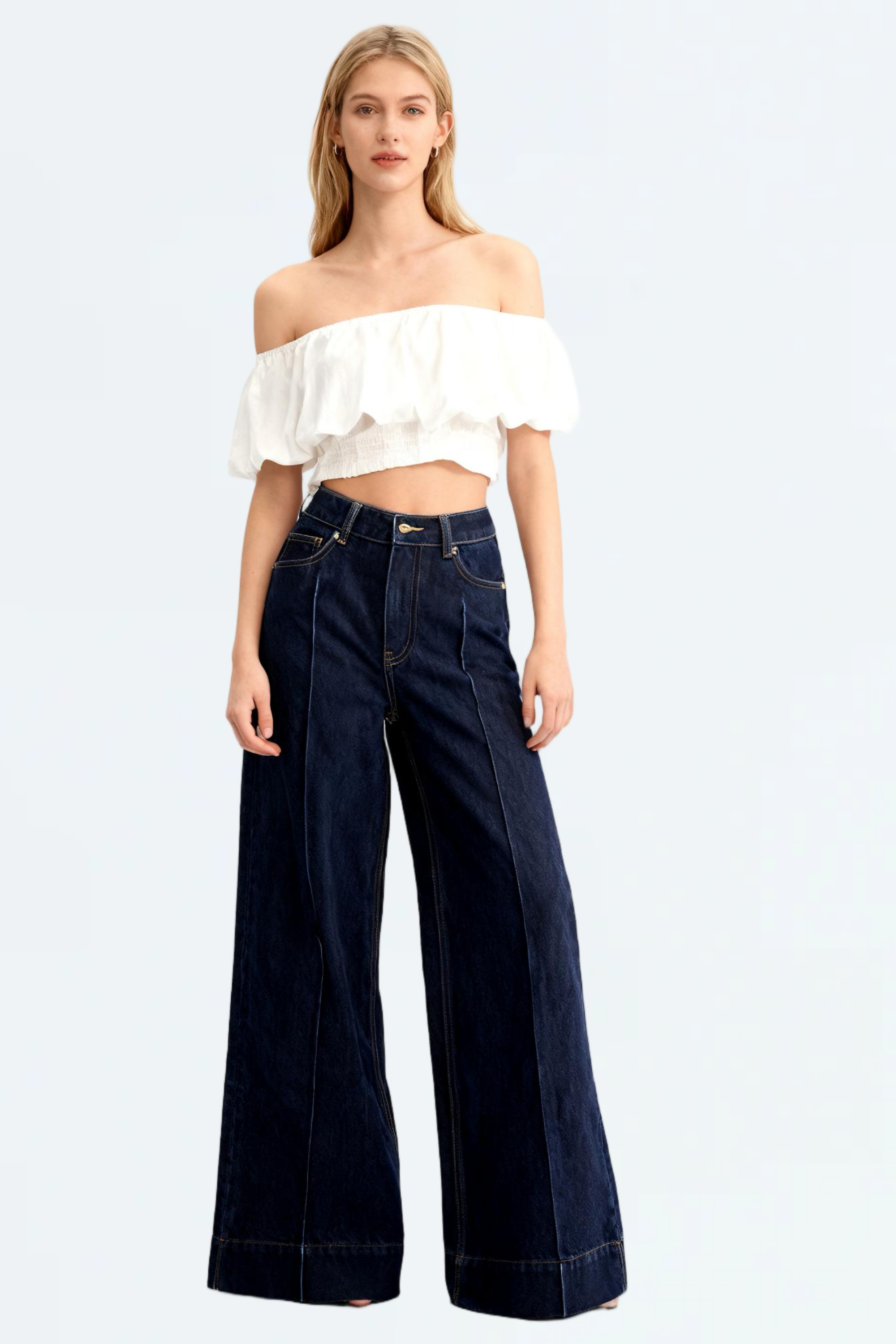 High-Waisted Slim Fit Jeans with Tummy Control & Stretch
