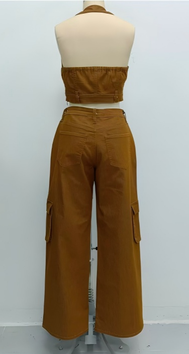 ZF2551-1 Strapless Top and Pants Set